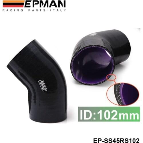 BLACK 4" 102mm 4-Ply Silicone Intercooler 45 Degree Elbow Coupler Hose For BMW e36 EP-SS45RS102