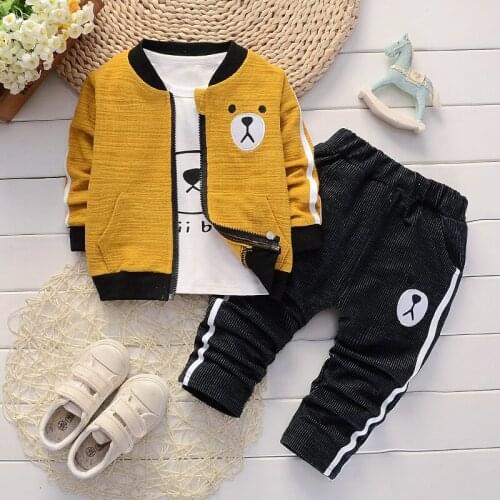 Baby boys clothing sets spring autumn kids fashion cotton caots+tops+pants 3pcs for boys children casual sports clothes outfits