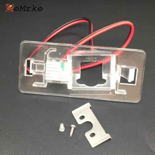 EEMRKE Car Rear View Camera Bracket License Plate Lights with LED Housing Mount for Audi A1 8X 2010-2017 Hatchback / A3 /A4 A4L
