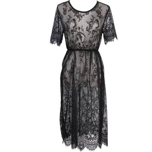 Summer Women Lace Bikini Cover Ups Beach Dress Swimwear Bathing Suit Long Cover Up Beach Dress