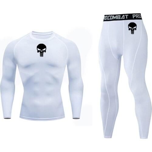 Male New Thermal underwear Stretch Compression sportswear High Quality Skull Long johns Men Thermal underwear Winter Thermals