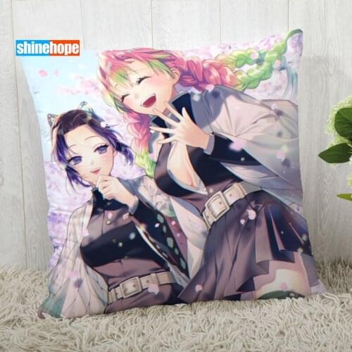 Kochou Shinobu Pillow Cover Customize Anime Pillowcase Modern Home Decorative Pillow Case For Living Room 45X45cm,40X40cm