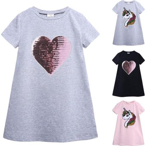 2021 New Arrival Girls Dresses Childrens Clothing Summer Kids Casual Cute Midi Dress Short Sleeve Tops Ropa Verano Vestidos
