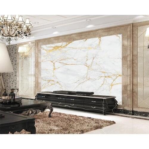 Beibehang Customized HD Jazz White Marble Pattern Gold Line Wallpaper Children Background Wallpaper Home Decor papel de parede