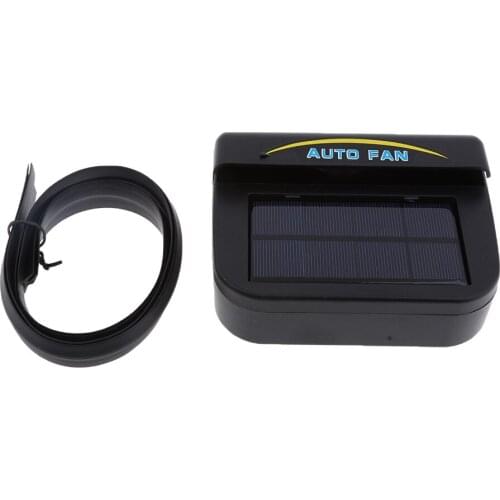 Solar Power Auto Air Vent Cooling Fan Cooler w/Rechargeable Battery(Black)