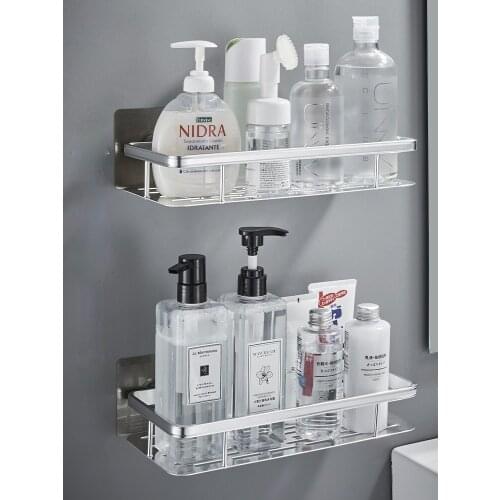 Zq Toilet Rack Punch-Free Alumimum Bathroom Toilet Wall-Mounted Toilet Storage Rack