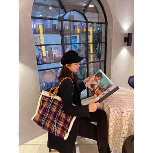 Women Original Wool Design Women Tote Bags Classic Ladies Elegant Handbags Female Shopping Bag Fashion Girls Handbags Big Totes