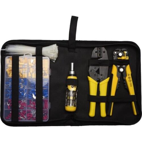 Terminal Multi-tool Set Household Convenient Set Crimping Tool Wire stripper screwdriver Knife terminals box Hand Tool Set