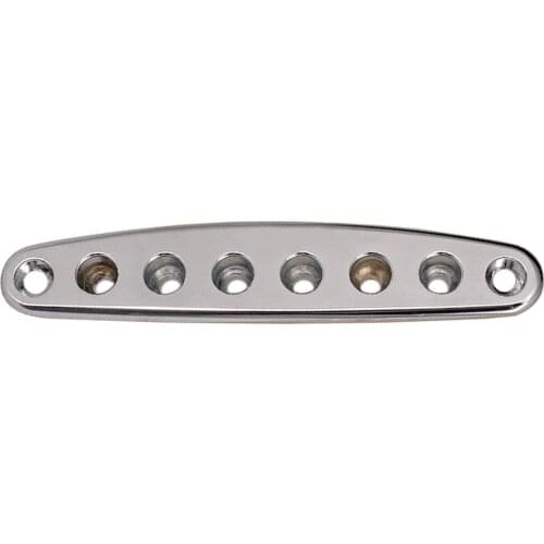 Tooyful 1Pc Electric Guitar Parts Bridge String Thru Body Ferrules Bushing Plate Black or Silver