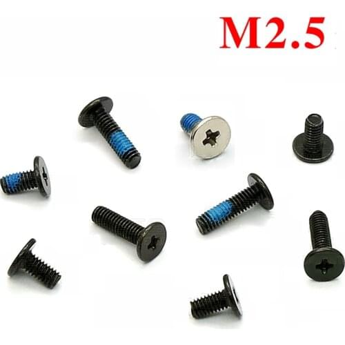 100Pcs CM2.5 Phillips Flat Thin Head Laptop Drive Screw Computer Repair Screw Zinc-plated Ni-plated Length 5/9mm