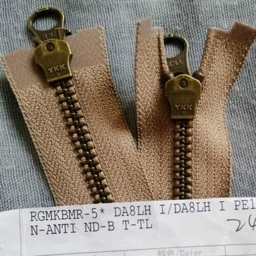 5# 70cm 80cm 90cm Long Vintage YKK Metal Zipper Camel Bronze Double Open End Two-way Fastener for Jacket Sewing Accessories
