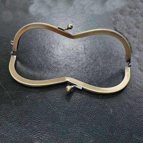 High Quality Vintage Elegant Women Purse Frame Clutch Bag Clasp With Handle Knurling Bronze Hardware Accessories 18 cm