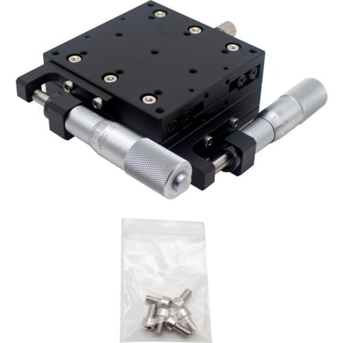 XY Axis 80*80mm Trimming Station Manual Displacement Platform Linear Stage Sliding Table XY80L