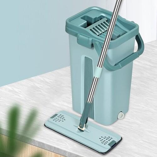 YOREDE Magic Free Hand Mop With Bucket Home And Kicthen Goods Floor Cleaning Flat Mop And Bucket Practical Home Cleaning Product