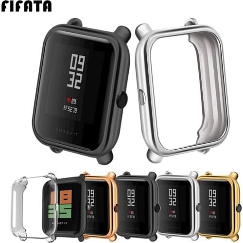 FIFATA TPU Protection Frame For Xiaomi Huami Amazfit Bip Smart Watch Case Cover For Amazfit Bip Lite Youth Protect Shell Sleeve