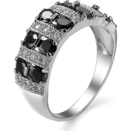 Colorful Sparkling CZ Cubic Zircon Ring Wedding Promise Engagement Rings For Women Jewelry Christmas Gift Size 6 7 8 9 10