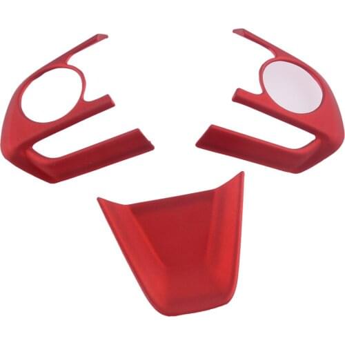 1 Set Car ABS Matte Red Inner Front Steering Wheel Strip Cover Trim Decoration Fit for Toyota Corolla 2019 2020 2021