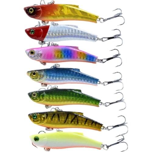 1pcs/lot Sinking VIB Fishing Lure 7cm 18g VIB Vibration Bait Bass Fishing Wobblers Pesca Winter Fishing Tackle 7 Colors
