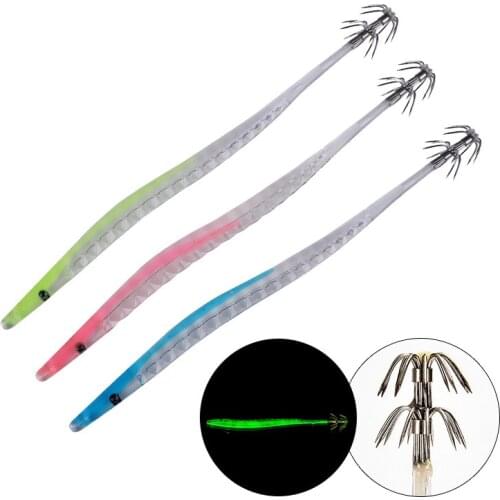 1pcs Soft Luminous Fishing Lure Shad Bait Swim Eel Lure HairTail Bait Saltwater Grouper Kanpachil Japan Lures Fishing Tackle