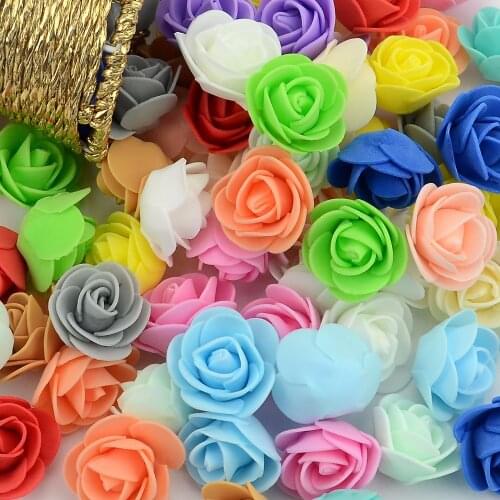 100PCS/Bag Mini PE Foam Rose Flower Head Artificial Rose Flowers Handmade DIY Wedding Home Decoration Festive & Party Supplies
