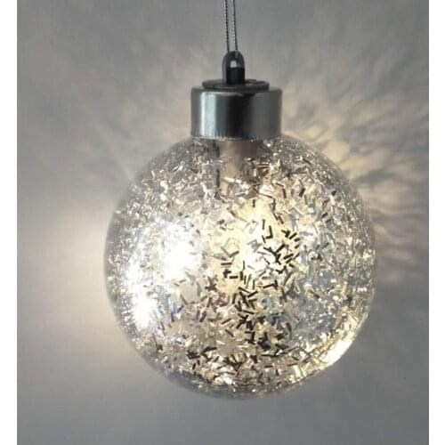 2pcs/pack Diameter=12cm Middle Size Silver-Lighting Glass Ball Christmas Day Decoration Holiday Party Wedding Hanging Globe Prop