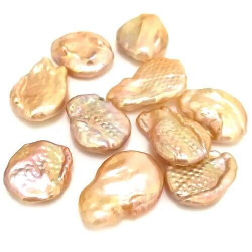 20-30mm Natural Pink No Hole Loose Flat Baroque Coin Pearls