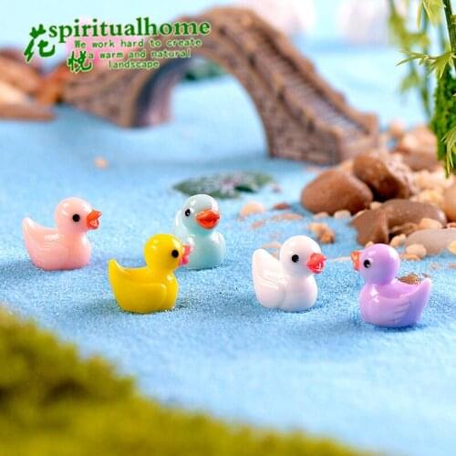 200 Pcs Little Yellow Duck Miniature Figurines Moss Micro-landscape Fairy Garden Miniatures Resin Handicraft Home Decor