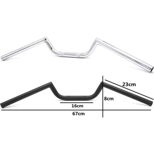 22MM 7/8" Handlebar Motorcycle 67CM Length Scooter Basic Handle Bar Motorbike Retro Black Chrome Bars Universal Motor Handlebars