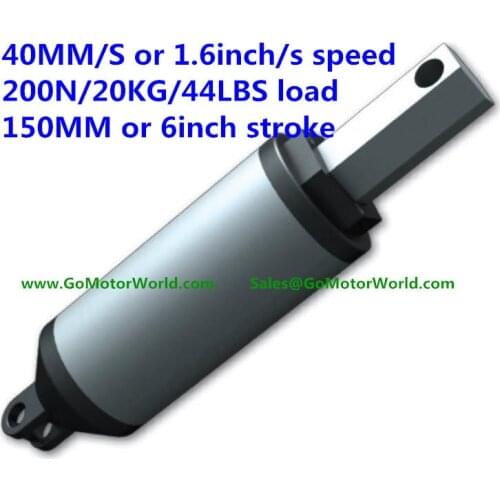 40mm/sec 1.6inch/sec speed 200N 20KG 44LBS load 150mm 6inch stroke 12V 24V DC High speed linear actuato free shipping LA13