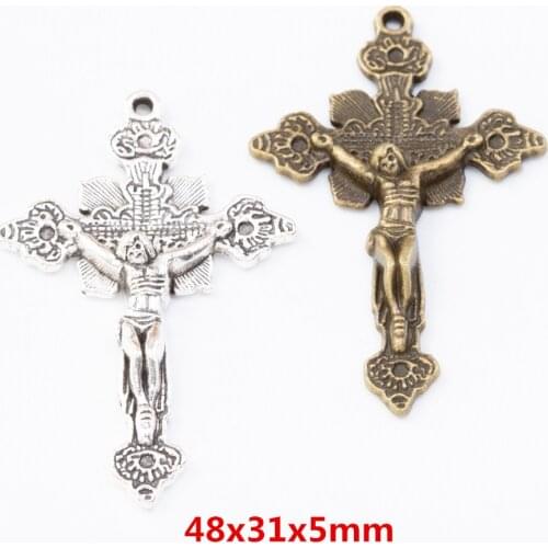 7pcs Charms Cross Pendant Gold color Zinc Alloy Fit Bracelet Necklace DIY Metal Jewelry Findings 7737