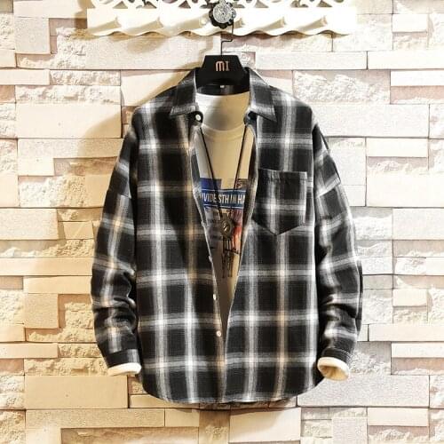 #6931 Spring Streetwear Japanese Style Casual Shirts Men Cotton Long Sleeve Lapel Collar Plus Size 5XL Man Shirts High Quality