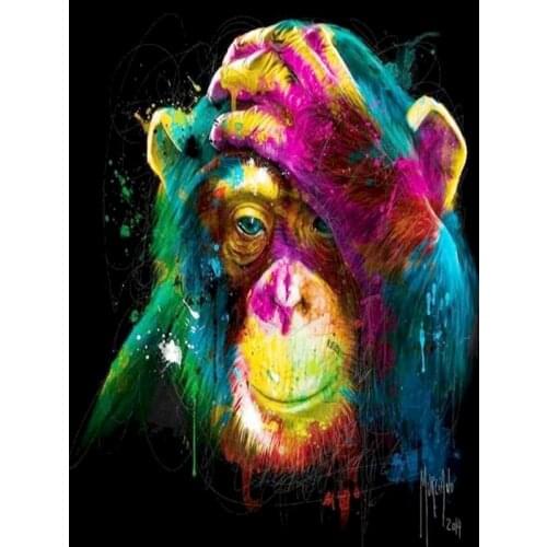 GATYZTORY 5D Diy Diamond Embroidery Cross Stitch Monkey Diamond Painting Full Square/round Animal Mosaic Home Decoration Gift