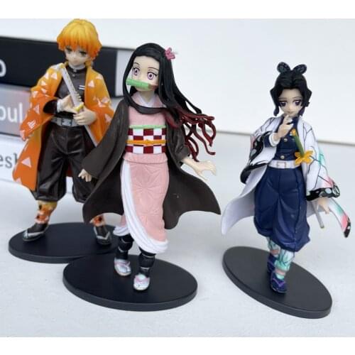 Anime PVC Q Version Demon Slayer Sitting Ghost Doll Tanjiro Nidouzi Inosuke Zenizu Figure Action Figure Movie Model Toys Doll