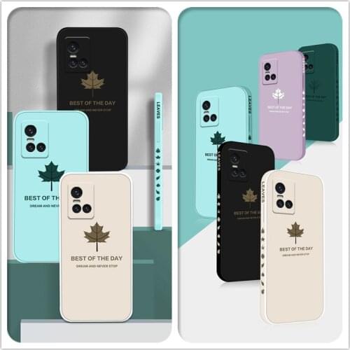 Leaves Soft Liquid Silicone Square Phone Case For OnePlus 9 R Pro One Plus 9R 1 + 9 Luxury Phone Cover Camera Protection Fundas