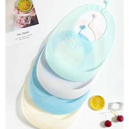 Baby Cartoon Silicone Bibs Children Soft Silica Gel Bib Infant Waterproof Rice Pocket Anti-Dirty Bandana Bibs for Baby