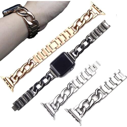 For Apple Watch 6 5 4 3 2 1 SE Watchband Strap Women Lady Link Bracelet Stainless Steel Watchband For iWatch 44mm 40mm 42mm 38mm