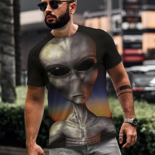 Alien Et Unidentified Creatures Lifelike 3d T-shirt Mens Personalized Short Sleeve Top High Definition Pattern Xxs-6xl