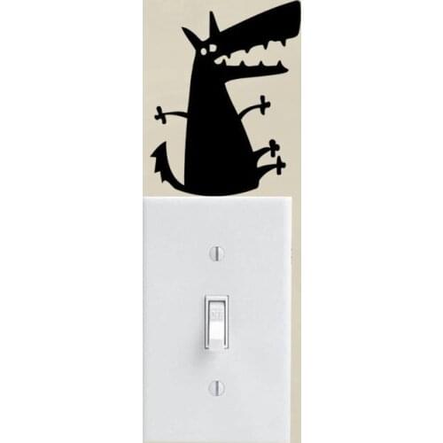 Funny Cartoon Animal Wolf Dog Vinyl Decal Decor Switch Sticker 3SS0103