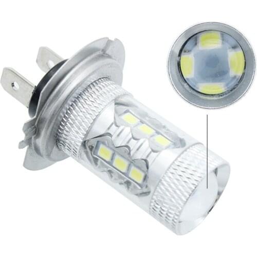 JanDeNing 2PCS H7 80W 16-SMD 2835 Car LED Fog Light Bulbs daytime running lights Driving Lamp Bulbs 6000K