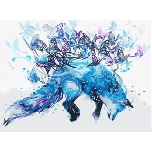 Painting By Numbers Scenery Animal Fox DIY Handpainted Gift Coloring By Numbers House Picture For Living Room Home Decor