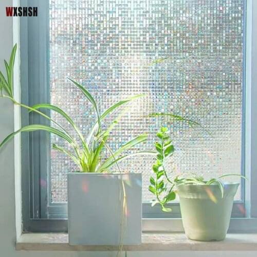 Small Mosaic Glass Film Static Cling Laser PVC Privacy Protection Heat Control Opaque Recyclable Drop-Shipping Decorative Film