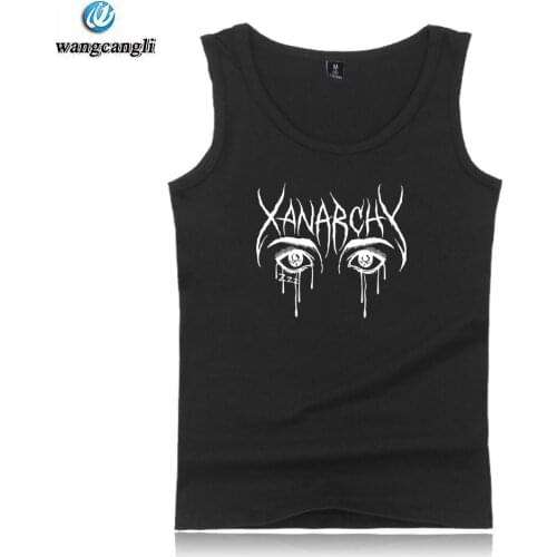 Lil xan Xanarchy cotton tank tops men oversize summer vest hip hop sleeveless shirt o neck harajuku tank top Lil xan Xanarchy