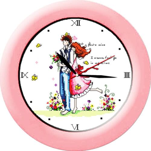 Together forever cross stitch kit 14ct 11ct count print canvas wall clock stitching embroidery DIY handmade needlework