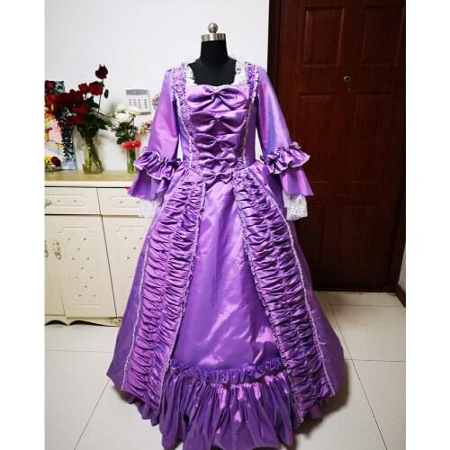 New purple Vintage costumes 18th Duchess Retro medieval Renaissance Reenactment Theatre Civil war Victorian dress D-325