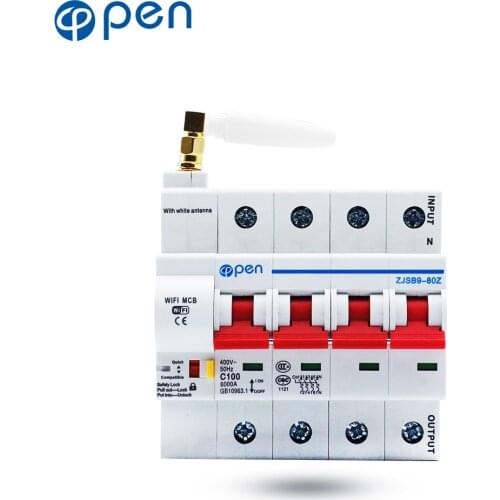 OPEN Wifi Circuit Breaker 4P 125A MCB Remote Control Timing Switch Delay Set Function Automatic Lock Intelligent