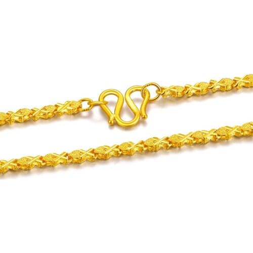 17INCH NEW ARRIVAL PURE 24K YELLOW GOLD NECKLACE CHAIN MENS NECKLACE 9.82G