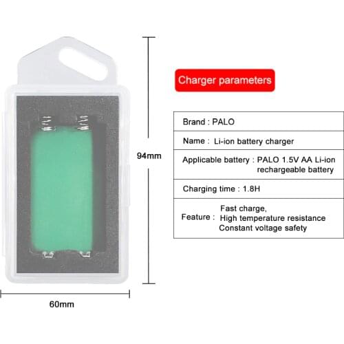 PALO usb smart charger for 1.5v aa li ion rechargeable battery