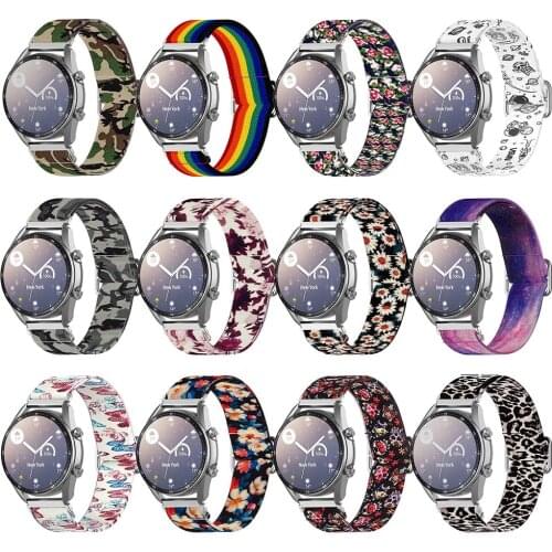 For Samsung Galaxy Watch3 45mm Huawei GT2 PRO Watch Repair PartsSoft Replacement 22MM Watch Strap Adjustable Elastic Bracelet