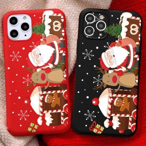 Christmas Deer Noel Phone Case For iPhone 12 7 Case Silicone Cover For iPhone 11 Pro XS Max X 8 7 6 6s Plus 5s 5 SE 2020 XR Case
