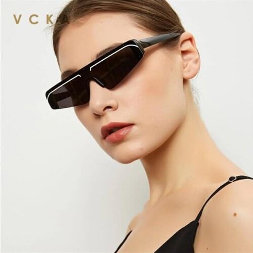 VCKA Cat Eye Sunglasses Women Vintage Men Eyewear Small Siamese Frame Female Fashion Shades UV400 Glasses Mirror Male Oculos